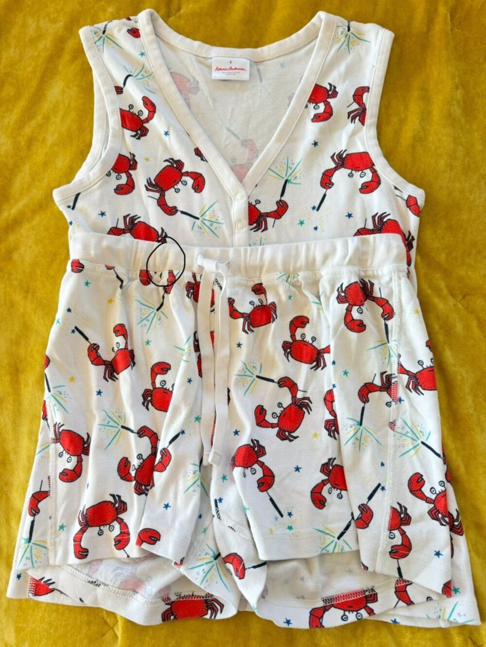 Hanna Andersson organic cotton pajama set Small Lobster Coastal Rare - Picture 8 of 14